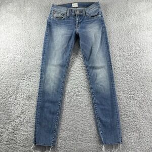 Hudson‎ Jeans Womens 25 Straight Leg Cotton Blend Stretch Fade Raw Hem